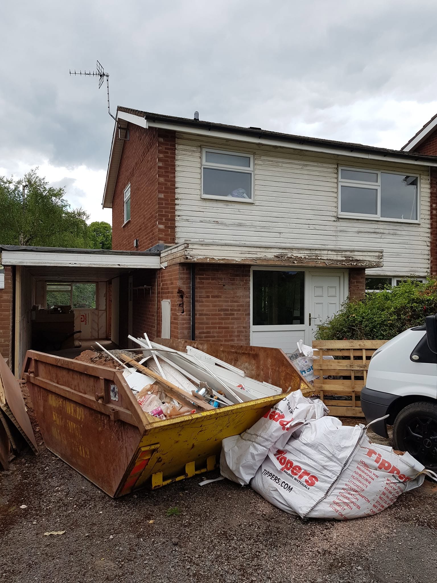 Garage and frontage stripped out during facelift, Lichfield