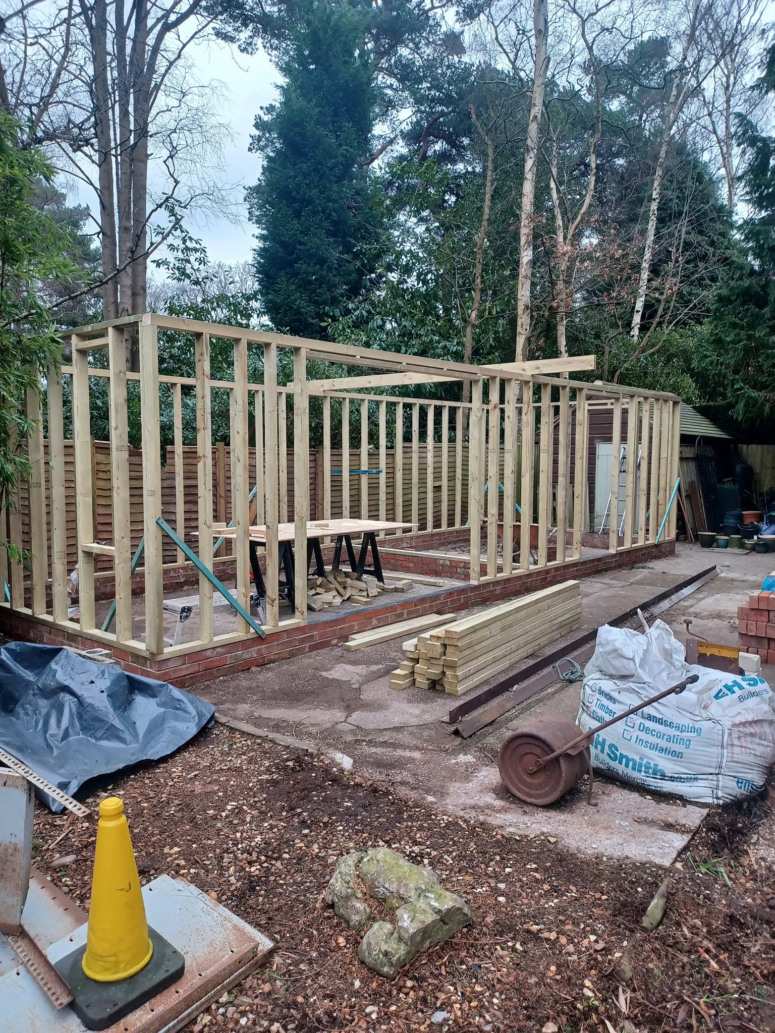 Garden building before
