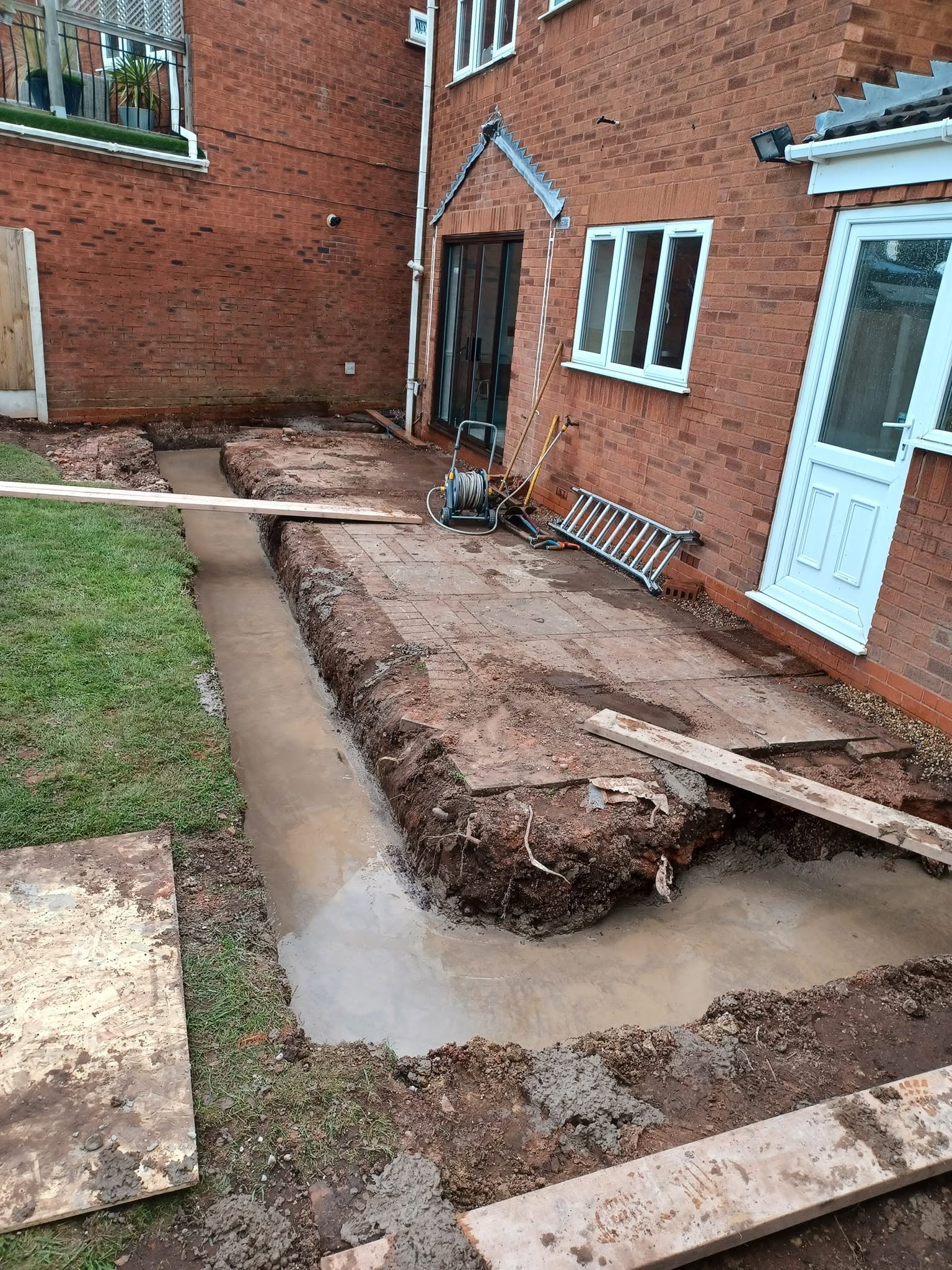 New foundations for rear extension, Stonnall