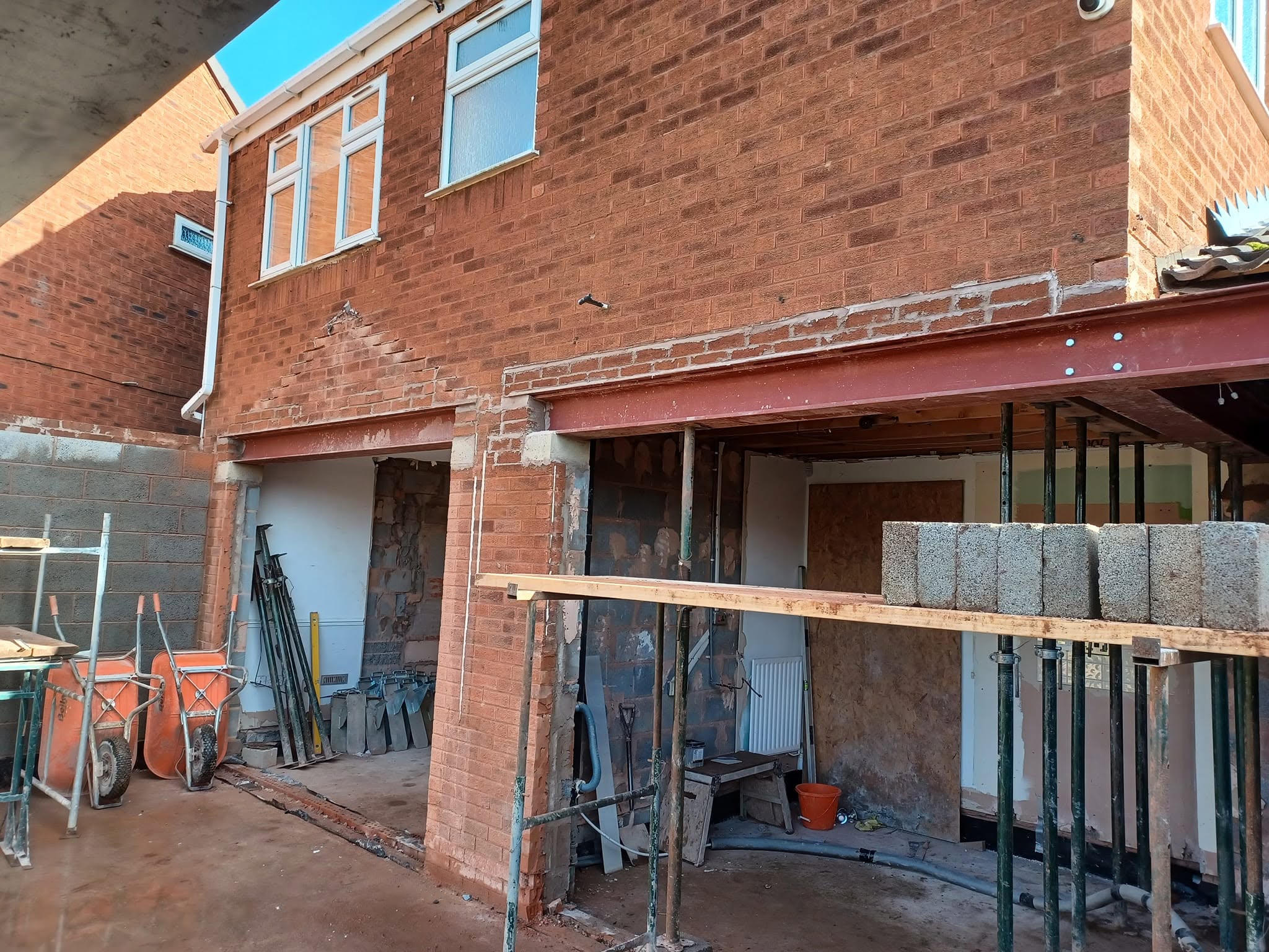 Structural steels going in for extension, Stonnall